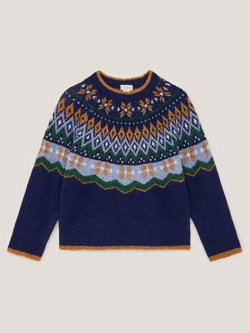 Pull Monsoon Fair Isle à col ras du cou