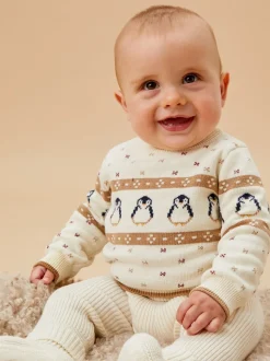 Pull MORI Penguin Fair Isle en maille