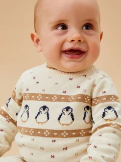 Pull MORI Penguin Fair Isle en maille