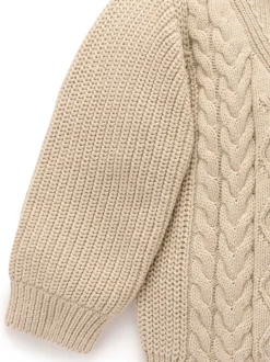 Pull Purebaby en maille torsadée à col zippé