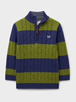 Pull semi-zippé en câble Crew Clothing Oarsman