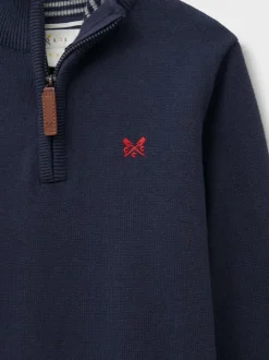 Pull semi-zippé en coton classique Crew Clothing