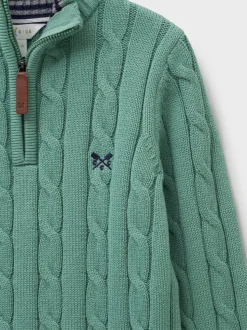 Pull semi-zippé en torsade Crew Clothing Oarsman