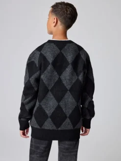 Pull smALLSAINTS Joker oversize à losanges