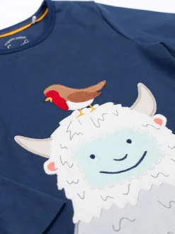 Pyjama de Noël Frugi Caden bleu à carreaux