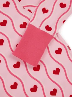 Pyjama long Chelsea Peers ondulé à rayures cœur imprimé enfant