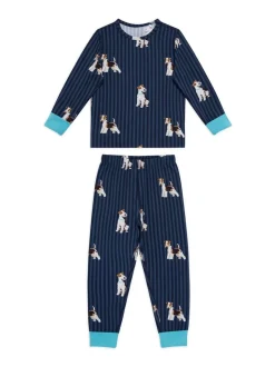 Pyjama long Chelsea Peers Terrier Dog rayé imprimé chien