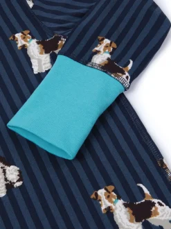 Pyjama long Chelsea Peers Terrier Dog rayé imprimé chien