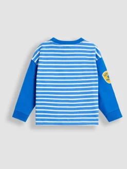 Racoon bleu cobalt - Haut JoJo Maman Bébé Happy Camper appliqué