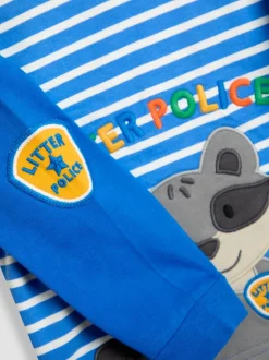 Racoon bleu cobalt - Haut JoJo Maman Bébé Happy Camper appliqué