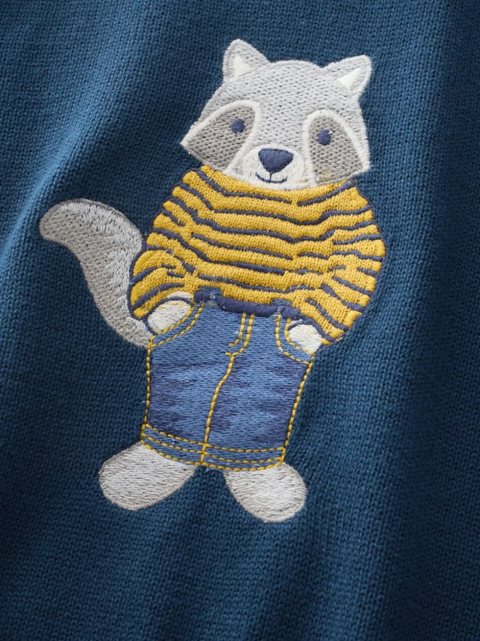 Raton laveur bleu marine - Pull tricoté (3mths-7yrs)