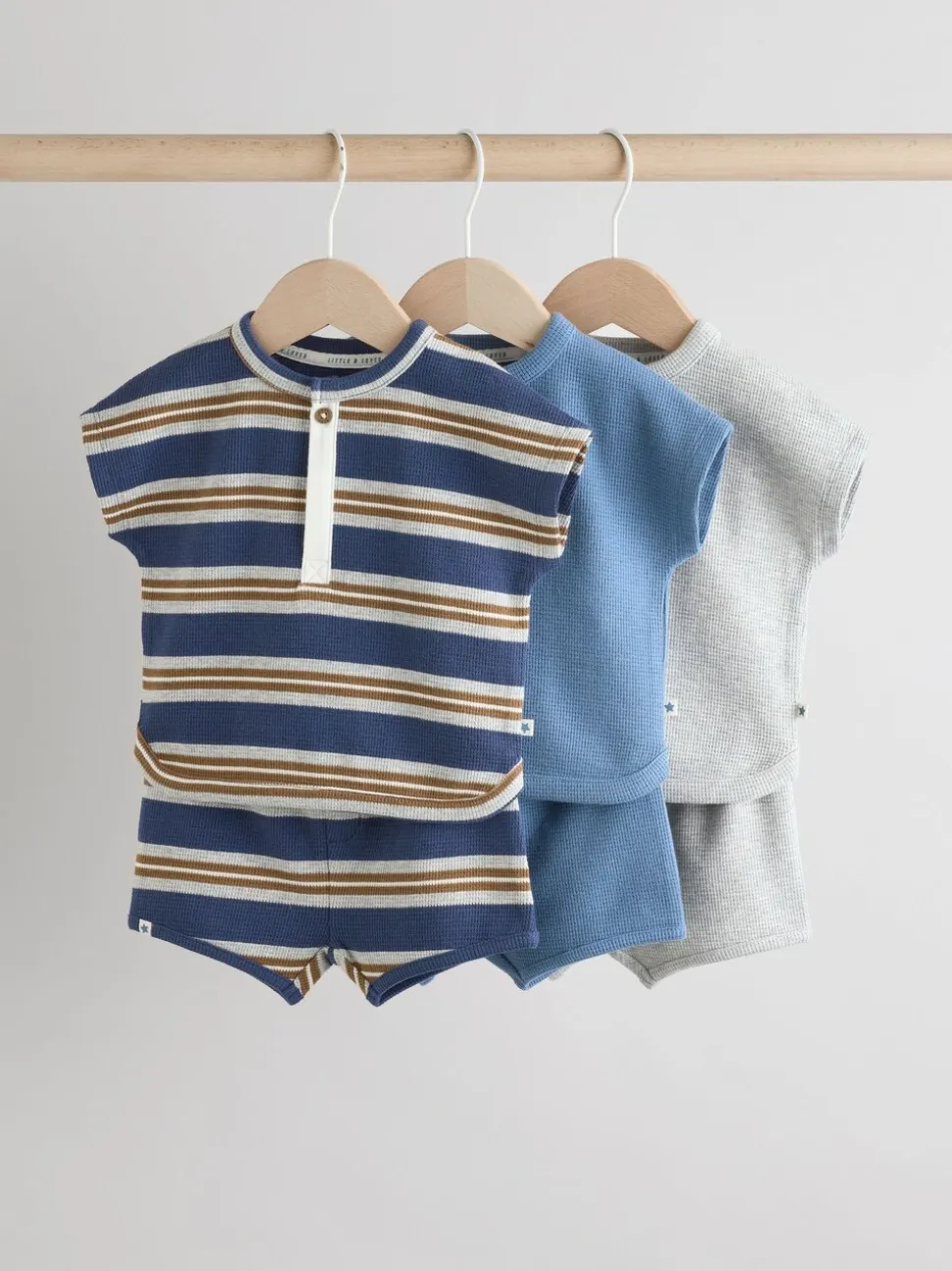 Rayé bleu - Ensemble Hauts et short bébé 6 Pièces (0mois-3ans)