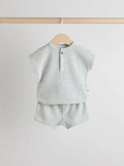 Rayé bleu - Ensemble Hauts et short bébé 6 Pièces (0mois-3ans)