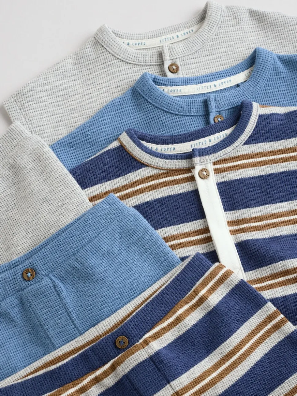 Rayé bleu - Ensemble Hauts et short bébé 6 Pièces (0mois-3ans)