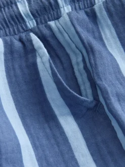 Rayé bleu marine - Pantalons à enfiler texturé doux (3mois-7ans)