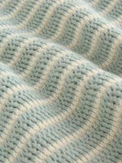 Rayé vert sauge - Ensemble haut et short en maille bébé (0mois-2ans)