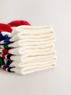 Rayure arc-en-ciel/étoile - Paquet de chaussettes de sport en coton riche 7