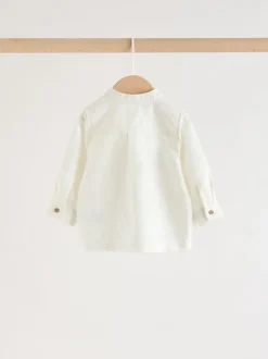 Rayure blanche/orange - Ensemble chemise et pantalon bébé (0mois-3ans)