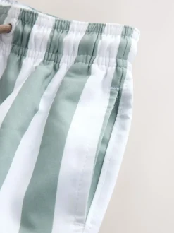 Rayures vertes et blanches - Short de bain imprimé (3mths-7yrs)