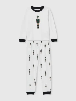 Reiss Hornton Set Pyjama Casse-Noisette-Imprimé en coton brossé