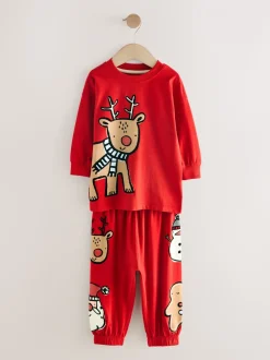 Renne rouge - Pyjama de Noël simple (9mois-10ans)