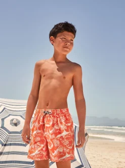 Requin corail/rouge - Shorts de bain imprimés (3-16yrs)