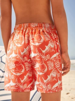 Requin corail/rouge - Shorts de bain imprimés (3-16yrs)