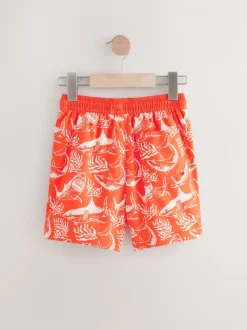 Requin corail/rouge - Shorts de bain imprimés (3-16yrs)