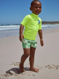 Requin Jaune Vert - Ensemble gilet anti-éclaboussures et short (3mths-7yrs)