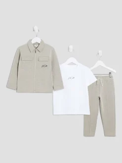 River Island lot de 3 hauts et pantalons Harrington texturés garçon