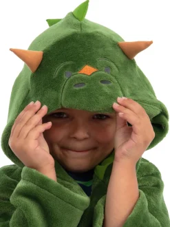 Robe de chambre Harry Bear en polaire dinosaure avec 3D cornes et pointes