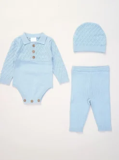 Rock-A-Bye Baby Boutique Body en maille véritable avec Leggings côtelés et Ensemble Chapeau