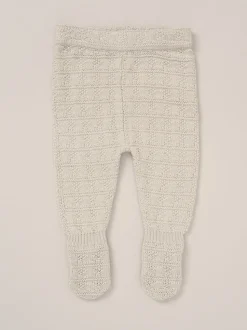 Rock-A-Bye Baby Boutique Ensemble cardigan et leggings à pieds gris bébé en maille