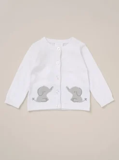 Rock-A-Bye Baby Boutique Ensemble de Cardigans et Pantalons éléphant en maille Blanc
