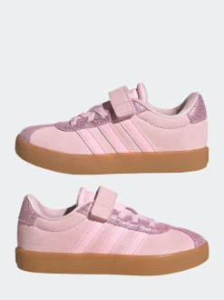 Rose - adidas Vl Cour 3.0 Baskets enfant à lacets élastiques