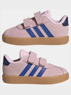 Rose - adidas Vl Cour 3.0 Baskets bébé à crochets et boucles