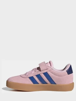 Rose - adidas Vl Cour 3.0 Baskets enfant à crochets et boucles