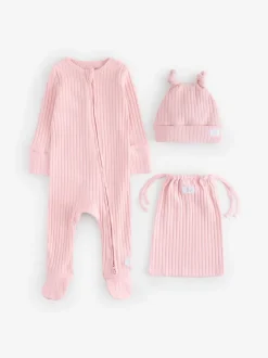 Rose - Angel & Rocket Babygrow avec Chapeaux Ensemble