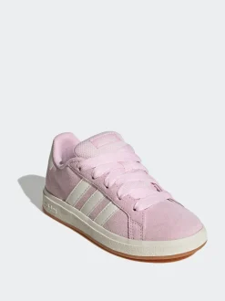 Rose - Baskets adidas Grand Court 00s en daim et dentelle pour enfant