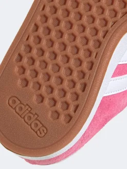 Rose - Baskets adidas Grand Court 00s en daim à lacets élastiques pour enfant