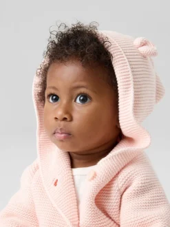 Rose - Cardigan Gap Bear en maille de coton doux (0-24mois)