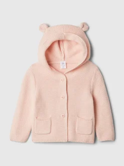 Rose - Cardigan Gap Bear en maille de coton doux (0-24mois)