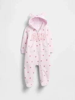Rose - Combinaison une pièce à logo Gap imprimé cœur (0-12mois)