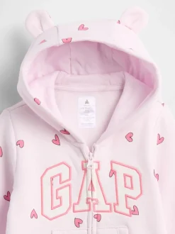 Rose - Combinaison une pièce à logo Gap imprimé cœur (0-12mois)