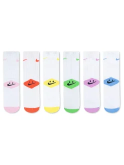 Rose - Nike Lot de 6 paires de chaussettes à talons smiley