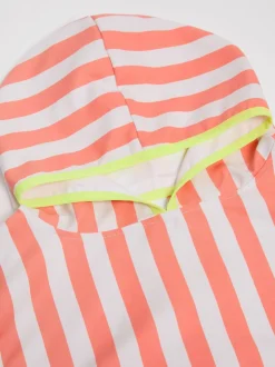 Rose - Poncho de bain rayé