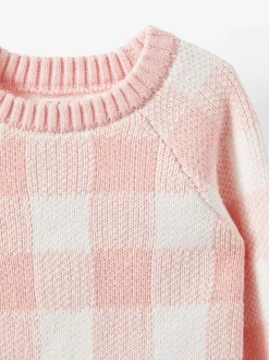 Rose - Pull en coton sur raglan