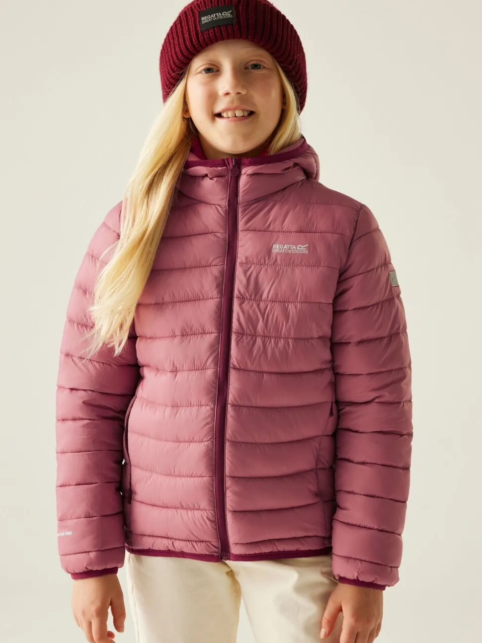 Rose - Regatta Veste déperlante Marizion mi-épaisse à capuche Junior