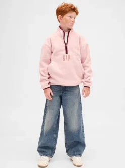 Rose - Sweat-shirt à enfiler semi-zippé avec Logo Gap Sherpa (4-13ans) (4-13ans)