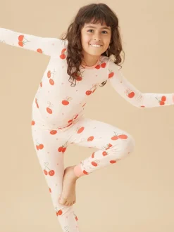 Rose imprimé cerise - MORI Ensemble de Pyjamas super doux 2 pièces